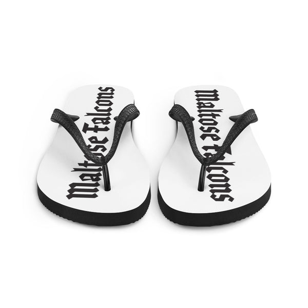 MF Text Black On White Flip-Flops