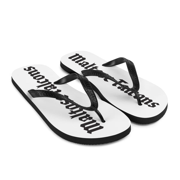 MF Text Black On White Flip-Flops