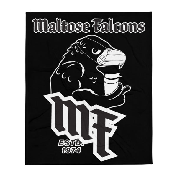 MF Quarantine Bird Throw Black Blanket